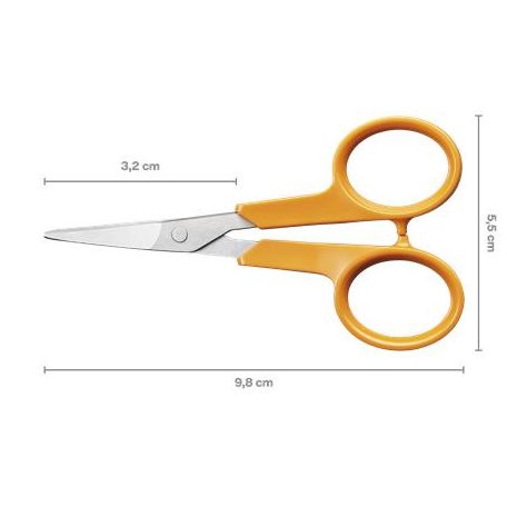 FISKARS Varróolló, 10 cm, hajlított, FISKARS "Classic", narancssárga
