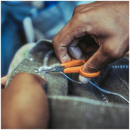 FISKARS Varróolló, 10 cm, hajlított, FISKARS "Classic", narancssárga