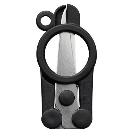 FISKARS Olló, összecsukható, 11 cm, FISKARS "Functional Form Renew", fekete