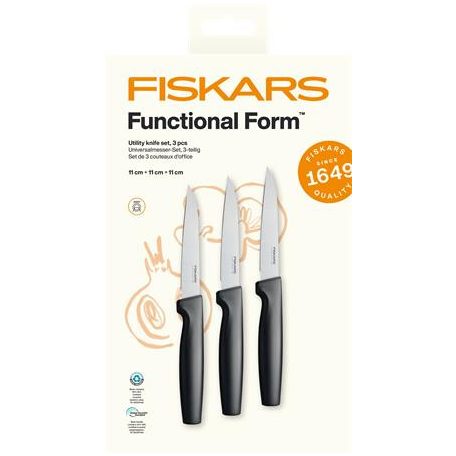 FISKARS Késkészlet, általános, 11 cm, FISKARS "Functional Form GRS" fekete