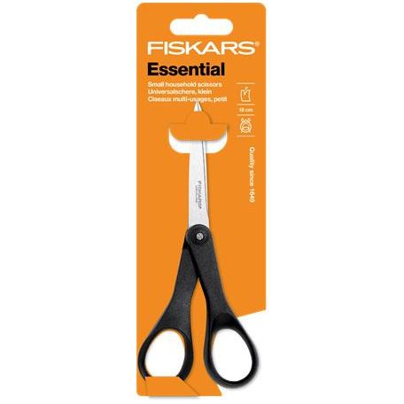 FISKARS Olló, papírvágó, 18 cm, FISKARS "Essential", fekete