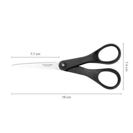 FISKARS Olló, papírvágó, 18 cm, FISKARS "Essential", fekete