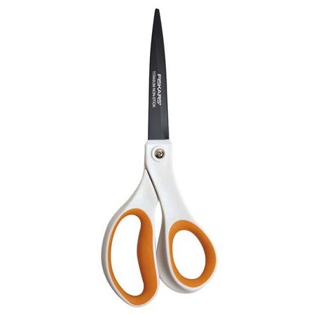 FISKARS Olló, általános, tapadásmentes, 20 cm, FISKARS "Non-Stick", fehér