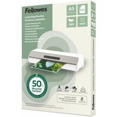   FELLOWES Meleglamináló fólia, 80 mikron, A5, matt, 100 db, FELLOWES "Light"
