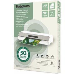   FELLOWES Meleglamináló fólia, 80 mikron, A5, fényes, 100 db, FELLOWES "Light"