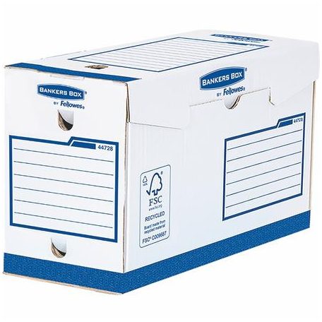 FELLOWES Archiválódoboz, extra erős, A4+, 150 mm, FELLOWES "Bankers Box Basic", kék- fehér