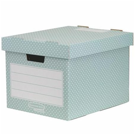 FELLOWES Tároló doboz, karton, 33,3x28,5x39 cm FELLOWES, "Style", zöld-fehér