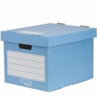 FELLOWES Tároló doboz, karton, 33,3x28,5x39 cm FELLOWES, "Style", kék-fehér
