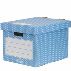   FELLOWES Tároló doboz, karton, 33,3x28,5x39 cm FELLOWES, "Style", kék-fehér