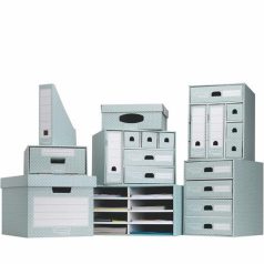   FELLOWES Tároló doboz, karton, 33,3x28,5x39 cm FELLOWES, "Style", kék-fehér