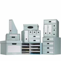   FELLOWES Tároló doboz, karton, 33,3x28,5x39 cm FELLOWES, "Style", kék-fehér