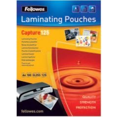   FELLOWES Meleglamináló fólia, 125 mikron, A4, fényes, 100 db, FELLOWES