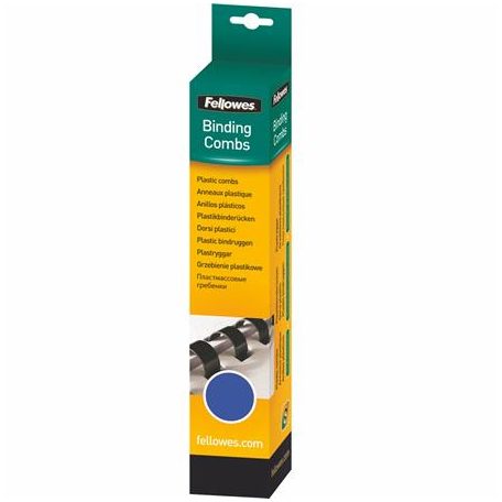 FELLOWES Spirál, műanyag, 10 mm, 41-55 lap, FELLOWES, 25 db, kék