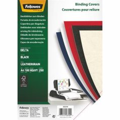   FELLOWES Hátlap, A4, 250 g, matt, FELLOWES "Delta", fekete, 100 db