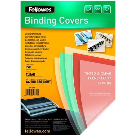 FELLOWES Előlap, A4, 180 mikron, FELLOWES, víztiszta