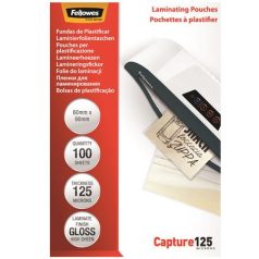   FELLOWES Meleglamináló fólia, 125 mikron, 60x90 mm, fényes, 100 db, FELLOWES