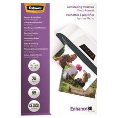   FELLOWES Meleglamináló fólia, 80 mikron, 100x150 mm, fényes, 25 db, FELLOWES