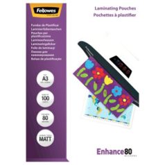   FELLOWES Meleglamináló fólia, 80 mikron, A3, matt, 100 db, FELLOWES