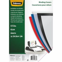   FELLOWES Hátlap, A4, 280 mikron, polipropilén, matt, FELLOWES "Futura", fekete
