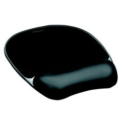   FELLOWES Egéralátét csuklótámasszal, géltöltésű, FELLOWES "Crystal™ Gel", fekete