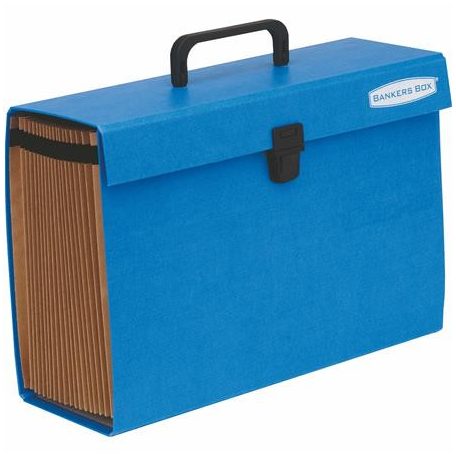 FELLOWES Harmonikatáska, karton, 19 rekeszes, FELLOWES "Bankers Box Handifile", kék