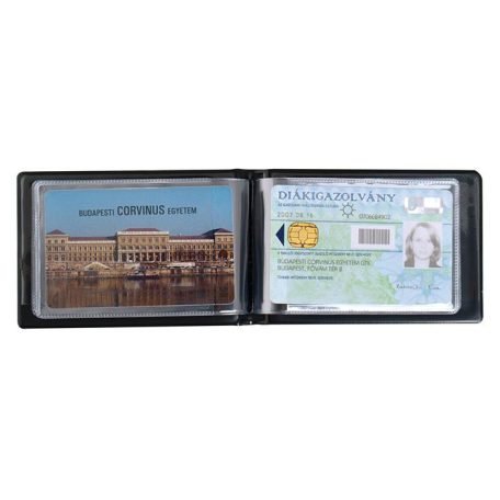 VICTORIA OFFICE Igazolványtartó, 8 betét lappal, VICTORIA OFFICE, fekete