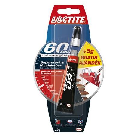 HENKEL Ragasztó, általános, 20 g, HENKEL "Loctite 60 sec."