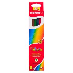   KORES Színes ceruza készlet, háromszögletű, KORES "Triangular", 6 különböző szín