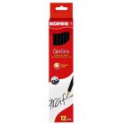 KORES Grafitceruza radírral, HB, háromszögletű, KORES