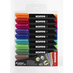   KORES Alkoholos marker, 3 mm, kúpos, KORES "K-Marker XP1", 10 különböző szín