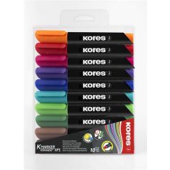   KORES Alkoholos marker, 3-5 mm, kúpos, KORES "K-Marker", 10 különböző szín