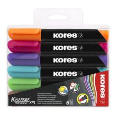   KORES Alkoholos marker, 3-5 mm, kúpos, KORES "K-Marker", 6 különböző szín