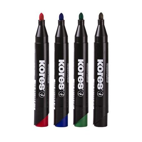 KORES Alkoholos marker, 3-5 mm, kúpos, KORES "K-Marker", 4 különböző szín