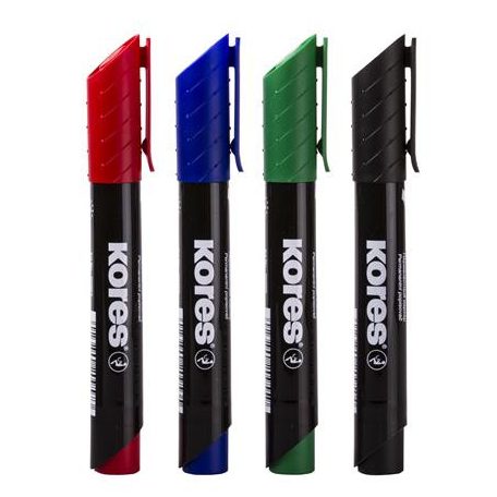 KORES Alkoholos marker, 3-5 mm, kúpos, KORES "K-Marker XP1", 4 különböző szín