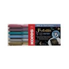 KORES Ecsetirón készlet, KORES "Metallic Style", 6 metál szín