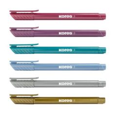   KORES Ecsetirón készlet, KORES "Metallic Style", 6 metál szín