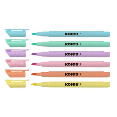KORES Ecsetirón készlet, KORES "Pastel Style", 6 pasztell szín