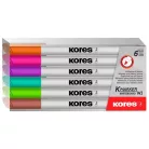 KORES Tábla- és flipchart marker készlet, 1-3 mm kúpos, KORES "K-Marker W1", 6 különböző szín