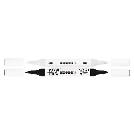 KORES Dekormarker készlet, akril, 1-2 mm, kétvégű, KORES " K-Kreative", 2 különböző szín