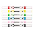 KORES Dekormarker készlet, akril, 1-2 mm, kétvégű, KORES " K-Kreative", 6 különböző szín