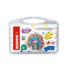   KORES Dekormarker készlet, akril, 1-2 mm, kétvégű, KORES " K-Kreative", 12 különböző szín