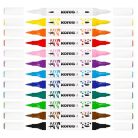 KORES Dekormarker készlet, akril, 1-2 mm, kétvégű, KORES " K-Kreative", 12 különböző szín