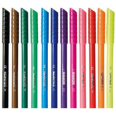   KORES Filctoll készlet, kimosható, KORES "Korellos", 12 különböző szín