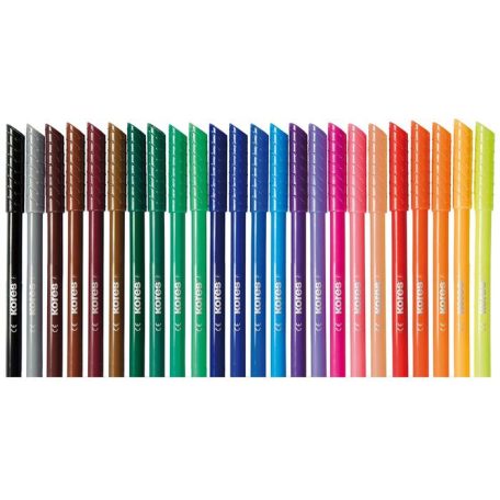 KORES Filctoll készlet, kimosható, KORES "Korellos", 24 különböző szín