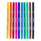 KORES Filctoll készlet, 1-3 mm, kétvégű, kimosható, KORES "Korellos 2in1", 10 különböző szín