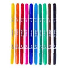  KORES Filctoll készlet, 1-3 mm, kétvégű, kimosható, KORES "Korellos 2in1", 10 különböző szín