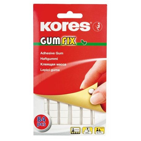 KORES Gyurmaragasztó, 84 kocka/csomag, KORES "Gumfix"