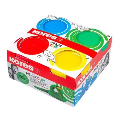 KORES Gyurma,160 g, levegőre száradó, 4 szín, KORES "Magic Clay"