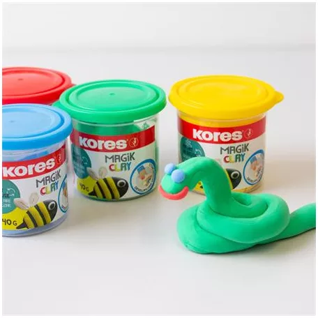 KORES Gyurma,160 g, levegőre száradó, 4 szín, KORES "Magic Clay"