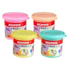   KORES Gyurma,160 g, levegőre száradó, 4 pasztell szín, KORES "Magic Clay"